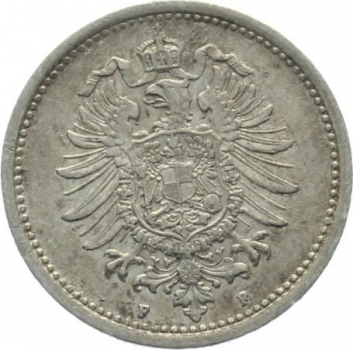 Kaiserreich 50 Pfennig 1875 F - kleiner Adler